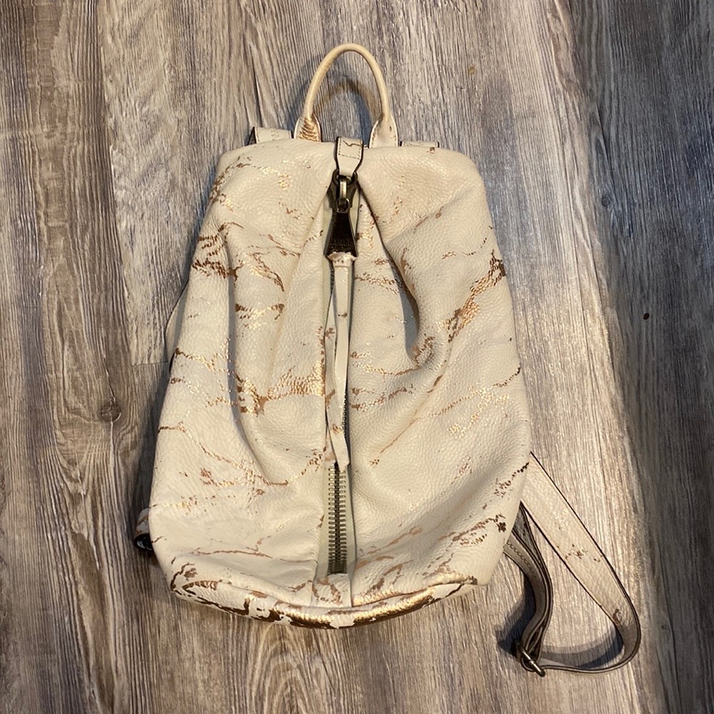 Aimee Kestenberg Leather Tamitha Backpack in Rose Gold Marble